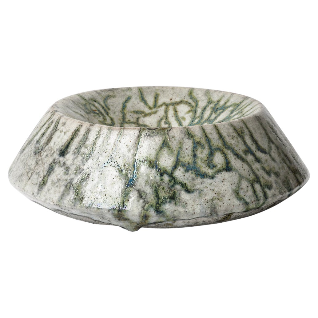 Decorative Dish with Glaze Decoration by Gisele Buthod- Garçon, circa 1999 For Sale