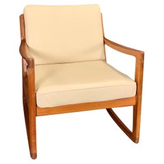 Dänischer Vintage France & Son Schaukelstuhl aus Teakholz von Ole Wanscher, 20. Jahrhundert