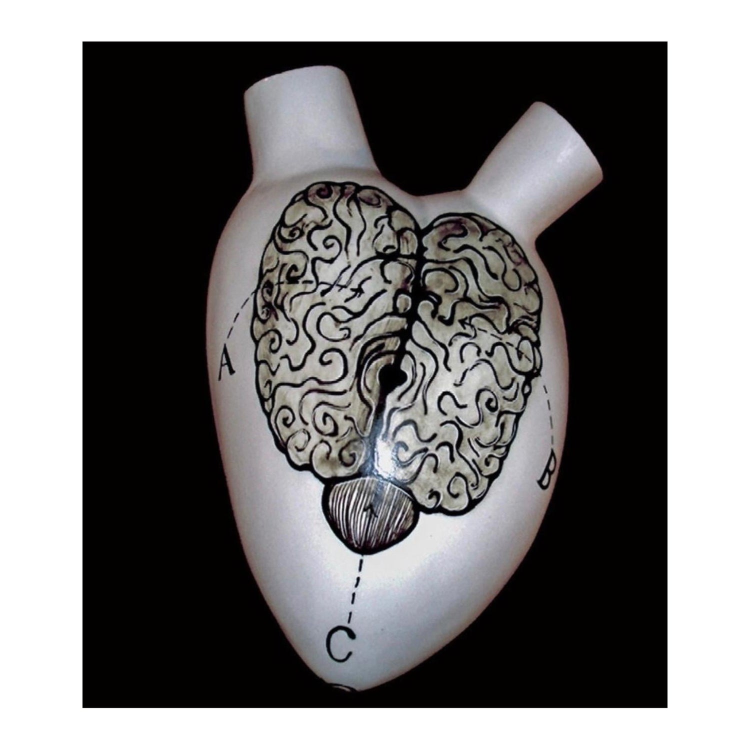 Jarrón de lujo "Cerebro". Porcelana. Diseño hecho a mano y fabricado en, Italia, 2020