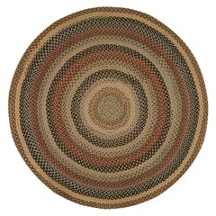 Antique Early 20th Century Round American Braided Rug ( 6'6" R - 200 R )