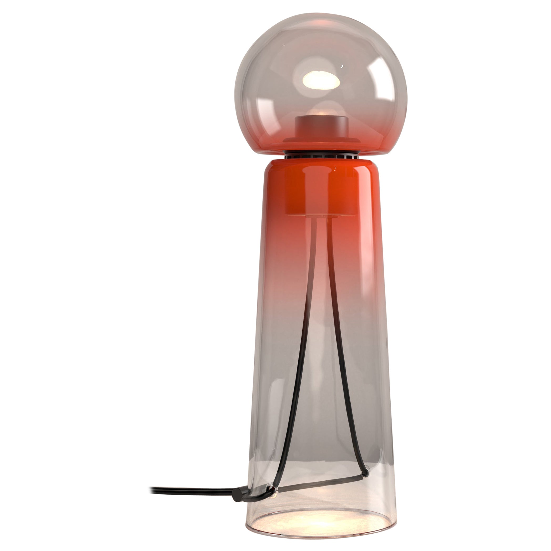 Gigi Red LED Contemporary Hand Blown Glass Table Lamp by Studio d'Armes For Sale