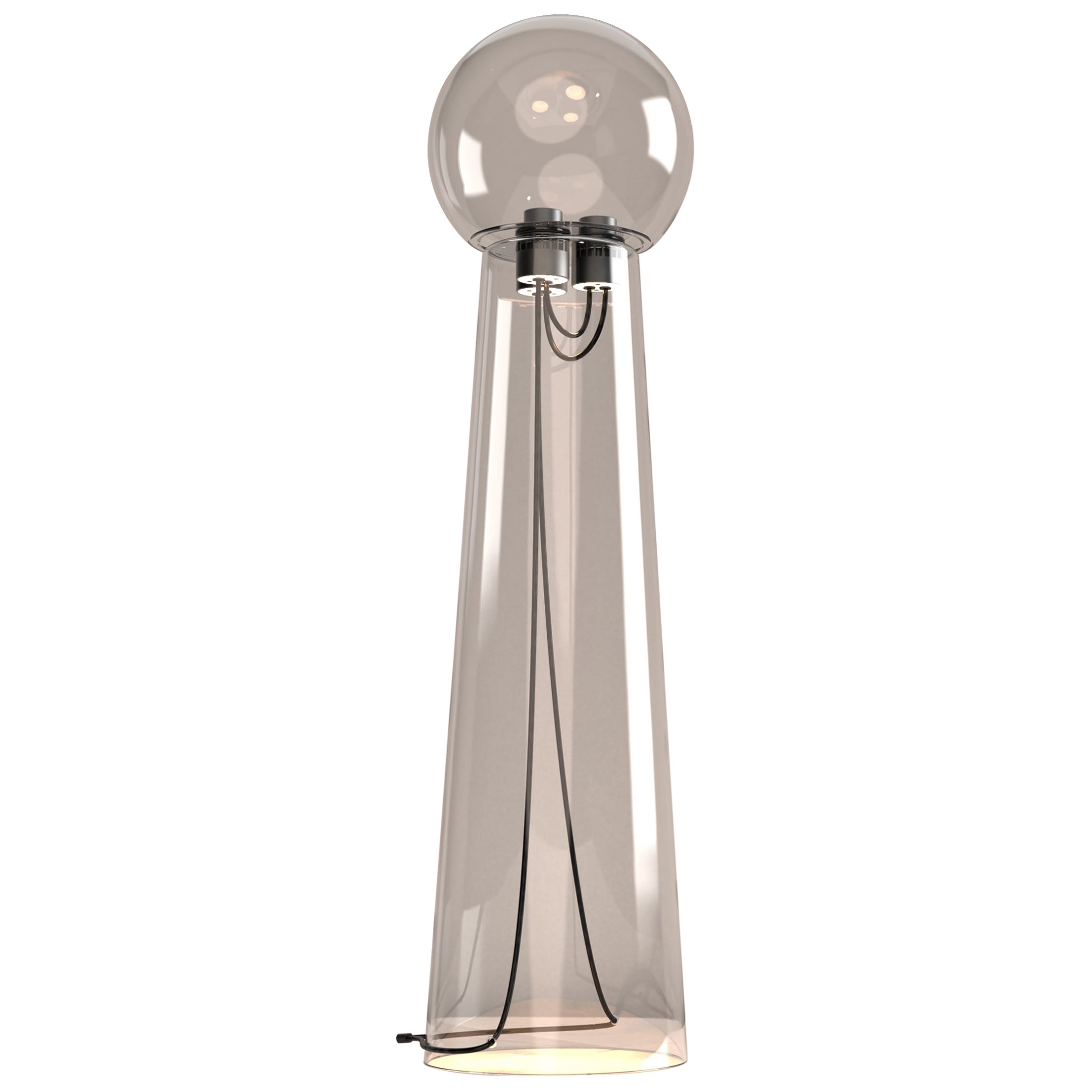 Gigi Grand White Translucent Hand Blown Glass Floor Lamp by Studio d