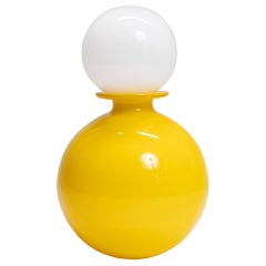 Retro Yellow Glass Scandinavian Bottle