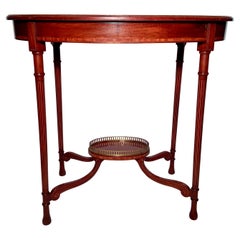 Antique English Mahogany with Inlay Oval Occasional Table, Circa 1880