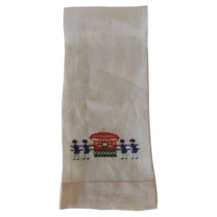 Vintage Linen Embroidery Guest Towel