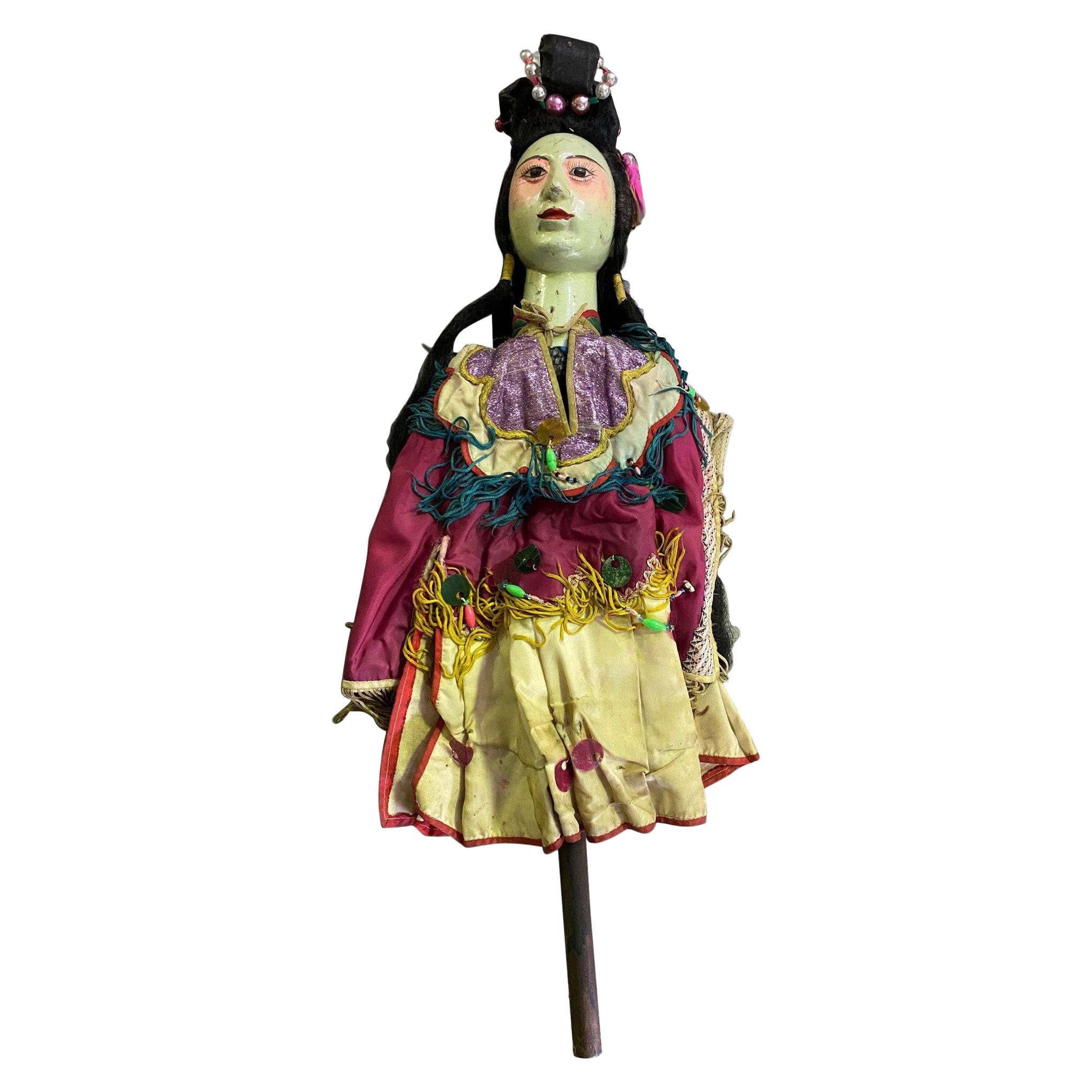 Chinesische Pekinger Operntheater-Puppenpuppe Marionette-Doll, frühe, 1900er Jahre