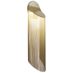 Cé Wall 12K Gold with Verdigris 'Green' Rayon Fringes Wall Sconce by d'Armes