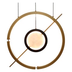 Hubert Pendant Contemporary Light in Brass and Onyx by Studio A Designs