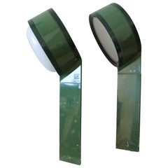 Vintage Eight Tobia Scarpa Italian Flos "Tamburo" Green Outdoor Lighting Fixtures