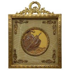 Antique French Louis XVI Style Bronze Desktop Picture Frame, circa 1880s
