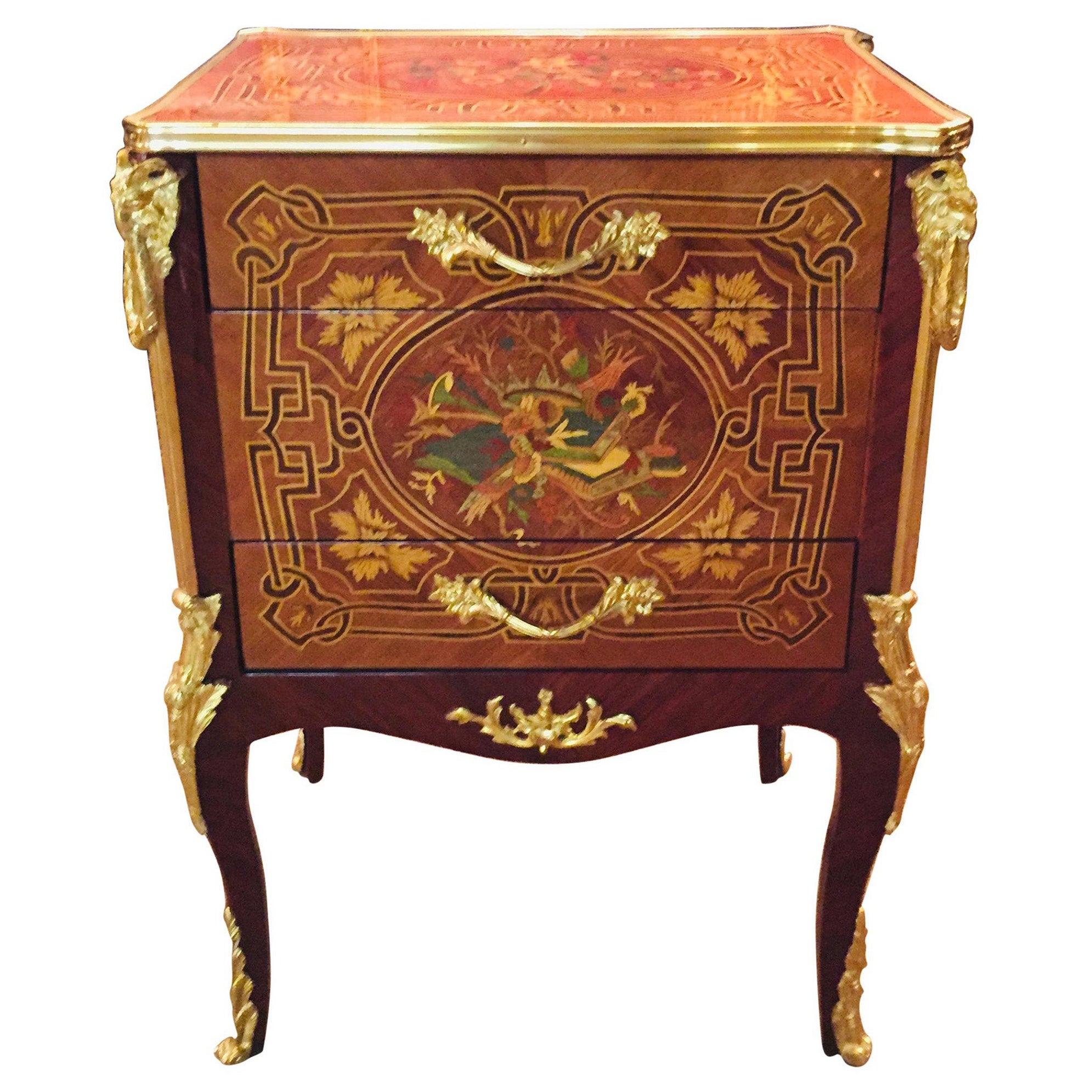 20th Century Antique Louis XVI Style Commode or Chest of Drawers Mahogany Veneer For Sale