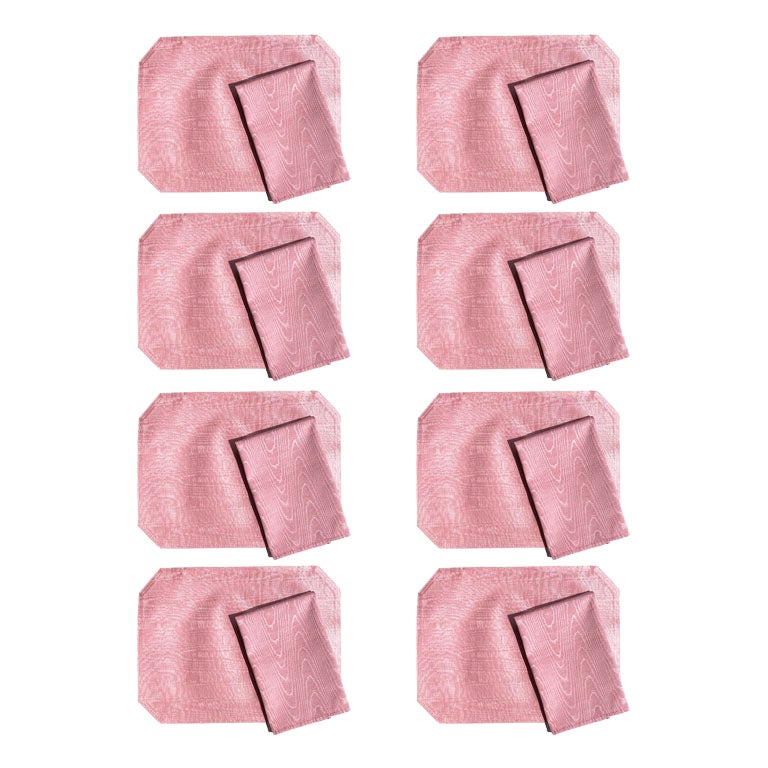 Set de 8 serviettes hexagonales vintage de ballet roses et serviettes assorties en vente