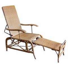 Vintage Bauhaus Rattan Garden Lounger Designed by Erich Dieckmann, 1930s