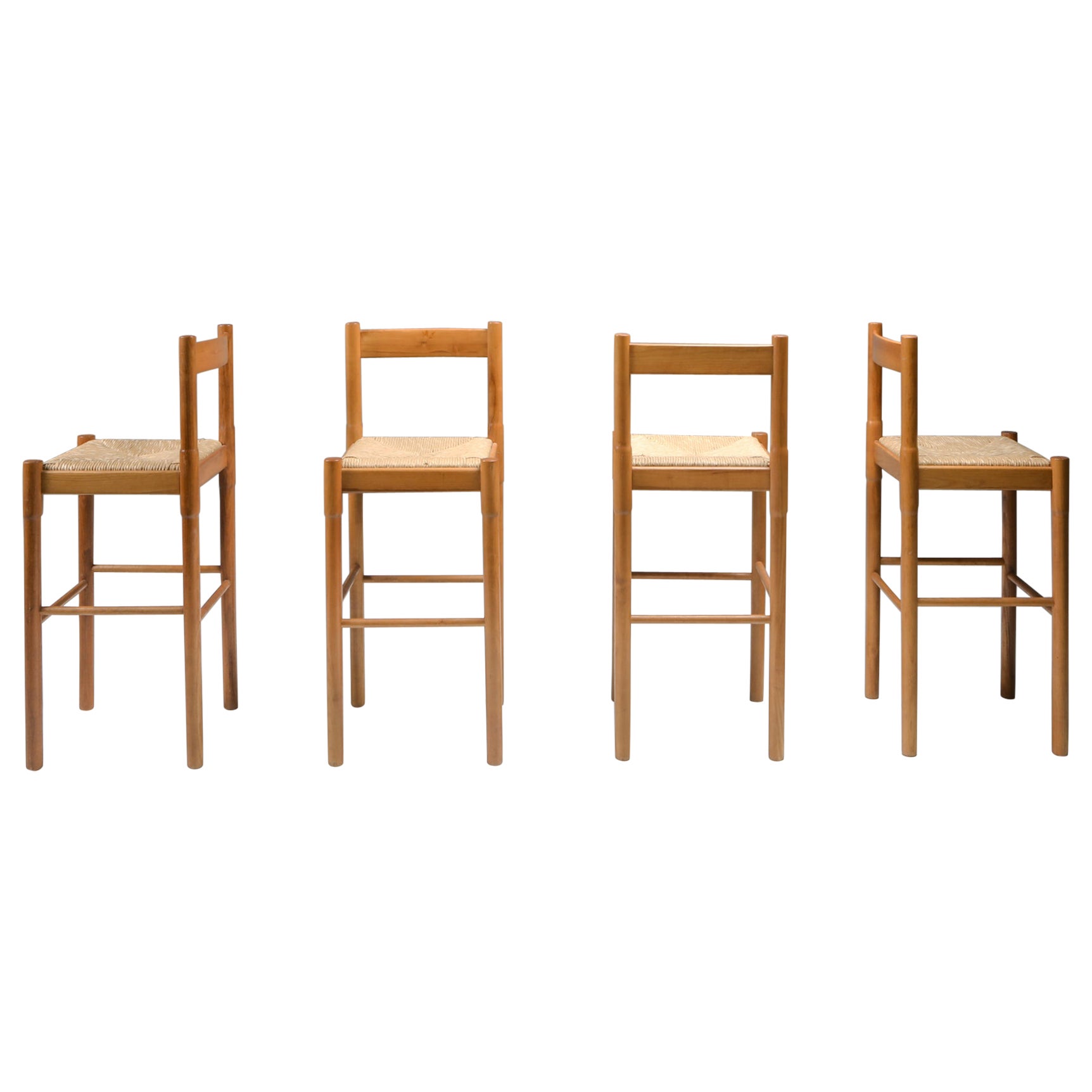 Carimate Bar Stools by Vico Magistretti Italian Design Ash & Cord