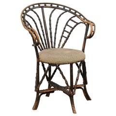 English Bamboo Accent Chair w/ It's Original Finish, Turn of the 19th/20th C