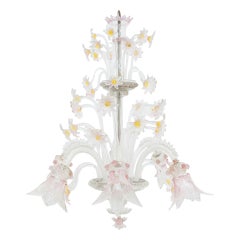 Early 20th Century Venice Murano Glass Floral Ceiling Lamp