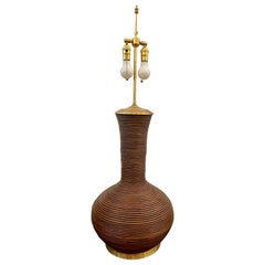 Oversized Italian Split Reed Bamboo Table Lamp