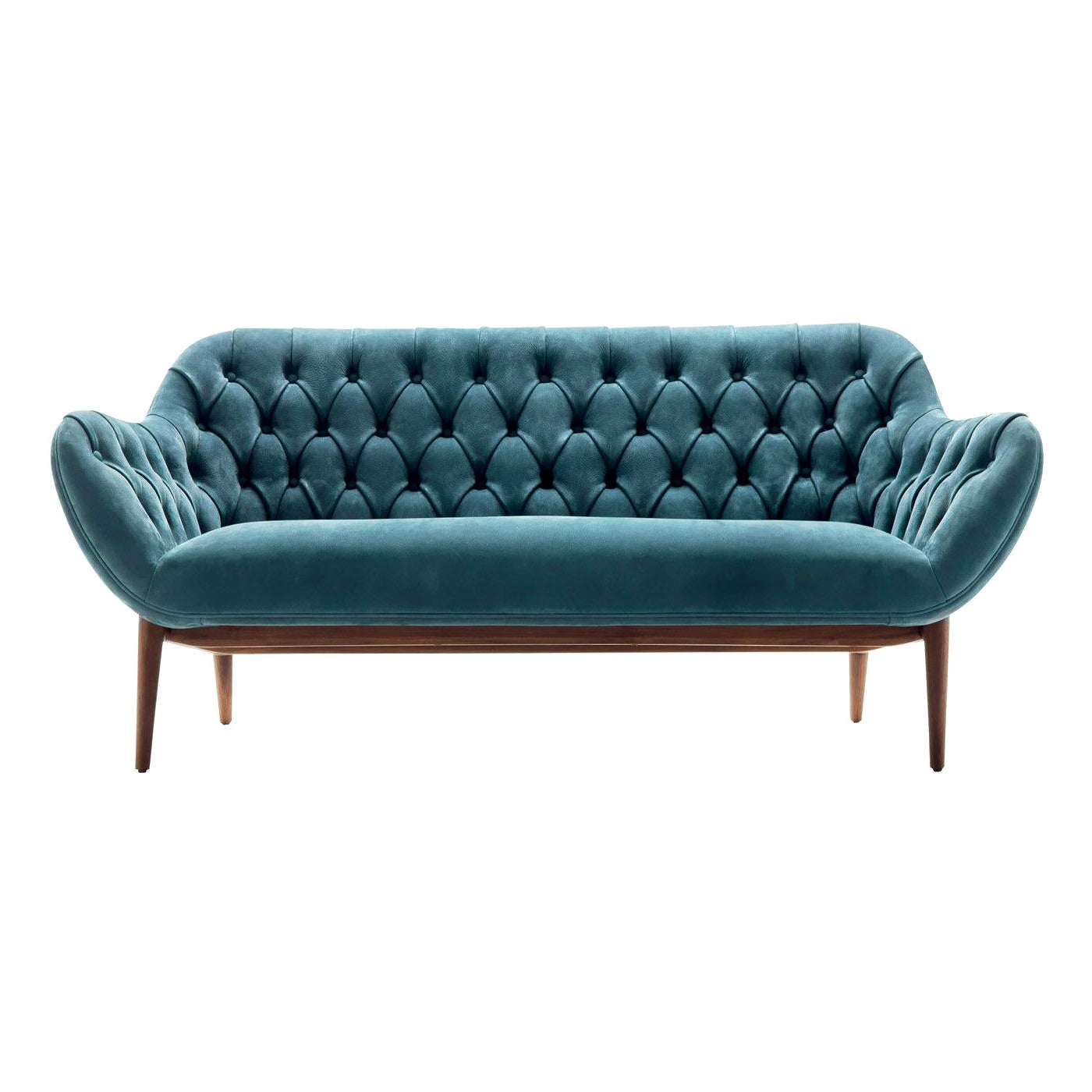French MultiStriped Tufted Loveseat For Sale at 1stDibs