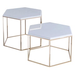 Hexagonal Set of 2 Side Tables #178