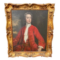 Framed Oil on Canvas of a Young Man Attributed to James Maubert