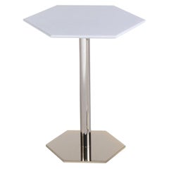 Table d'appoint hexagonale haute avec plateau en marbre n°174