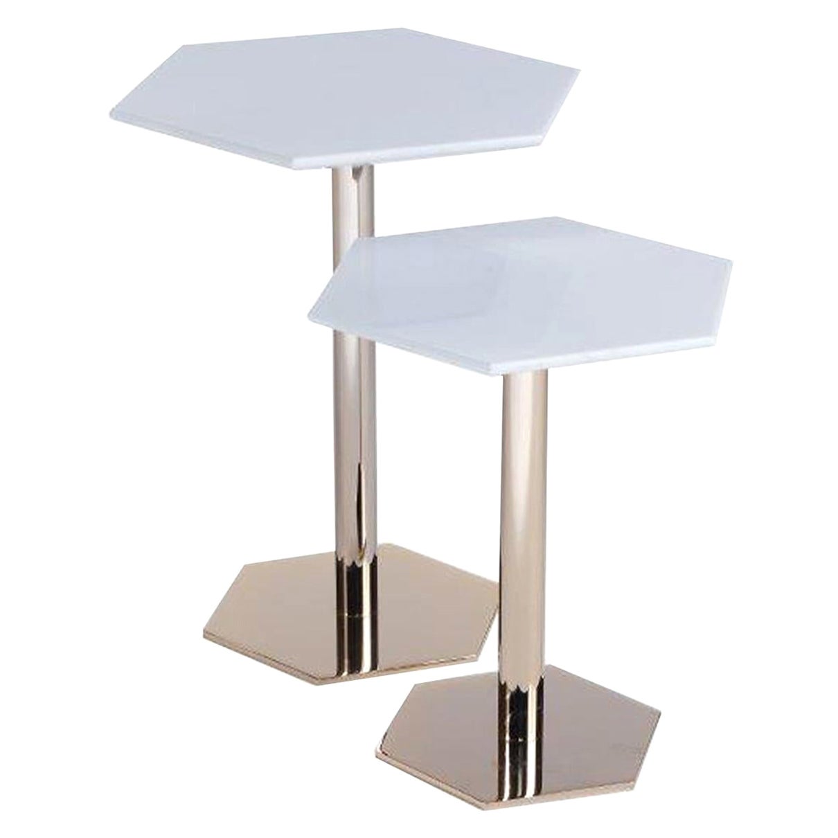 Hexagon Set of 2 Side Tables #174