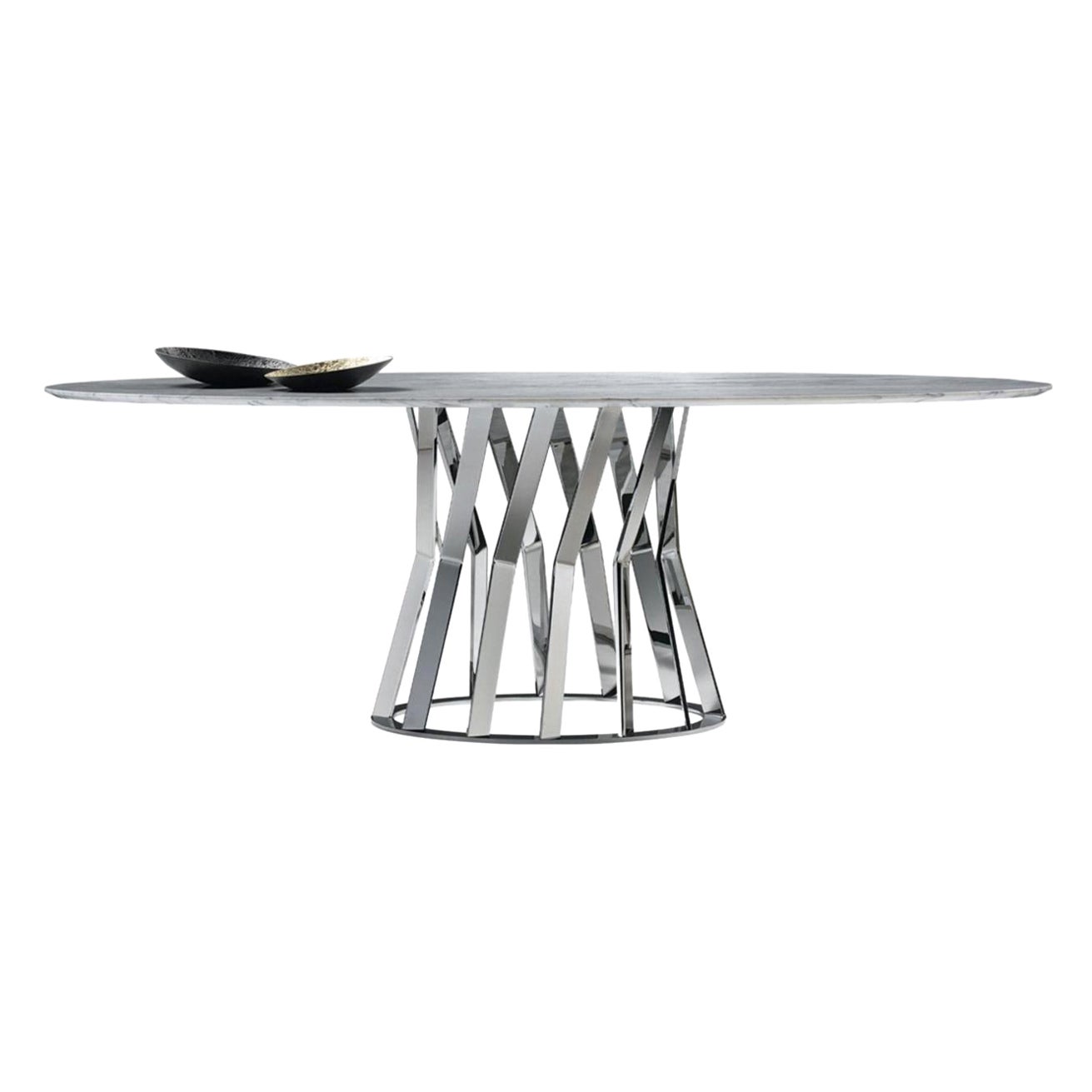 Ray Chrome Dining Table For Sale