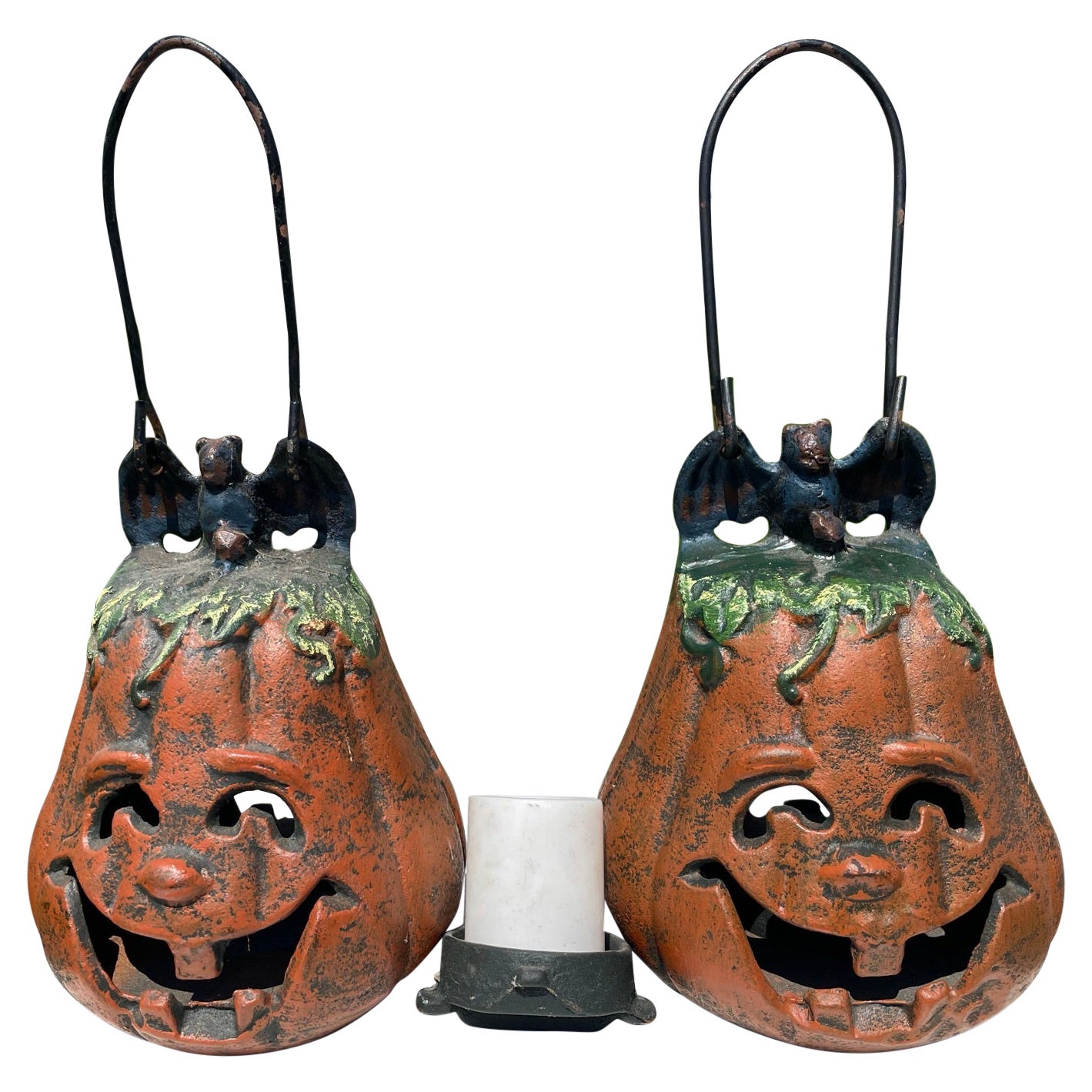 Japanese Antique Pair "Jack-O-Lantern" Lighting Lanterns