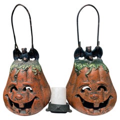 Japanese Vintage Pair "Jack-O-Lantern" Lighting Lanterns