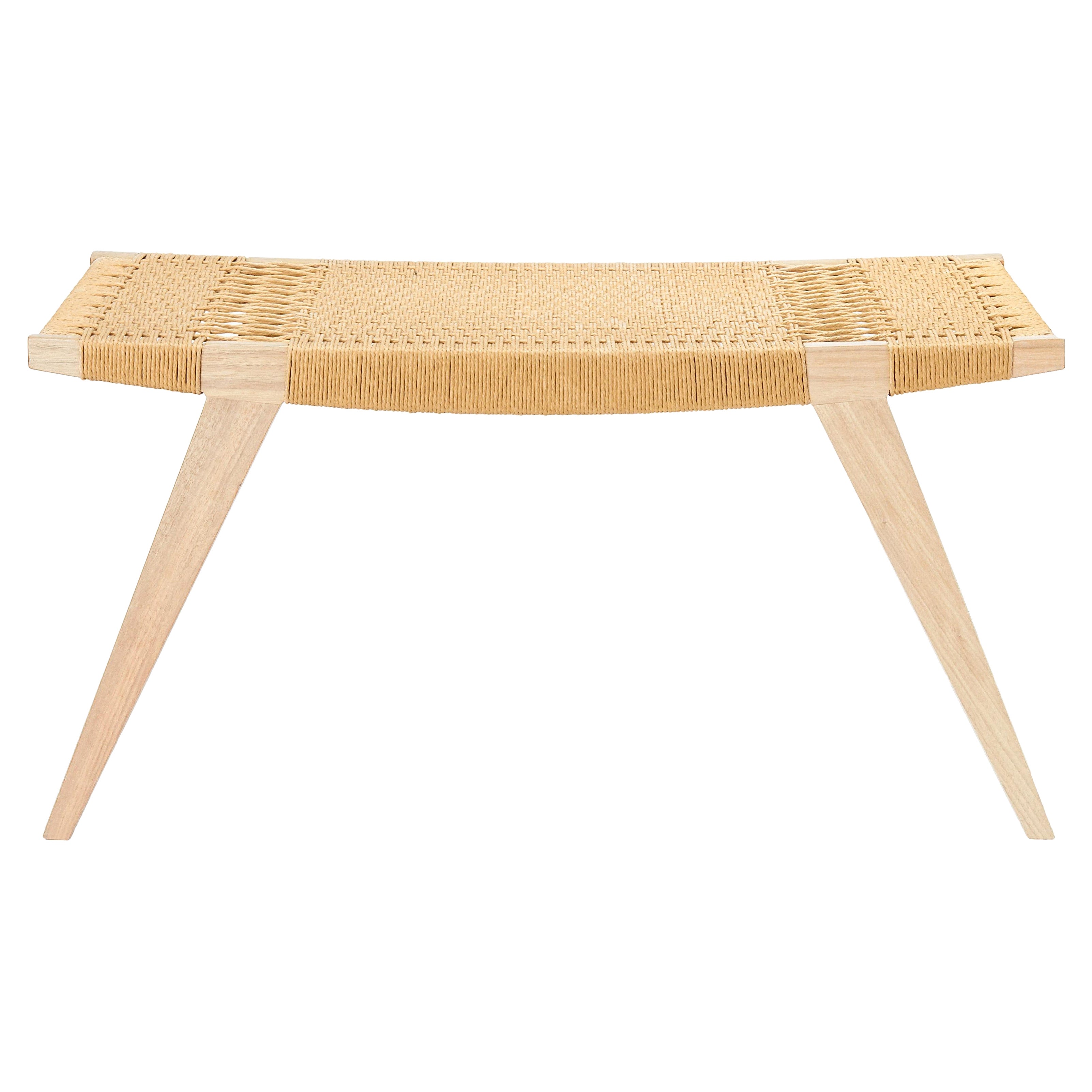 Contemporary pi2 Stool, Limed Oak Frame, Natural Danish Cord Seat