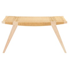 Contemporary pi2 Stool, Limed Oak Frame, Natural Danish Cord Seat