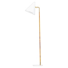 1950s White Lacquered, Brass Floor Lamp by Paavo Tynell 'b'