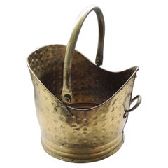 Vintage Hand-Hammered Polish Brass Cauldron with Handle