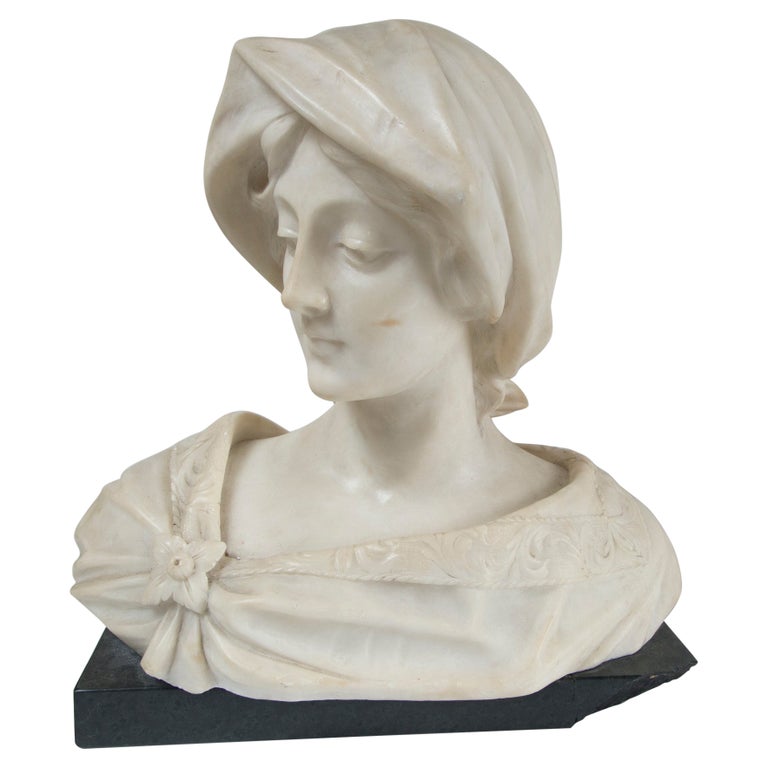 White Marble Bust of a Young Woman For Sale at 1stDibs | bust of a ...