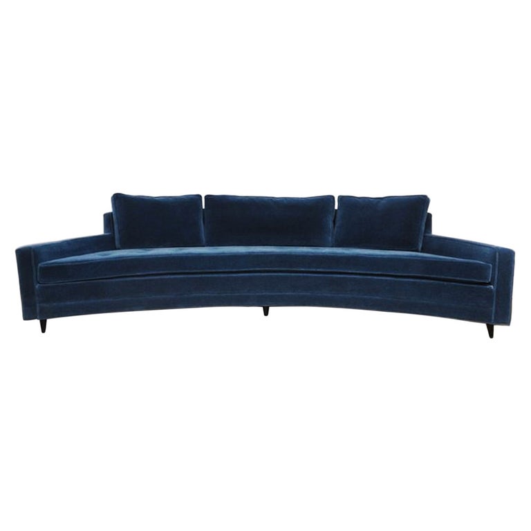 Timelessly Chic Mid Century Modern Harvey Probber Navy Blue Crescent Sofa For At 1stdibs Timelessly Chic Mid Century Modern, Used Mid Century Modern Furniture Dallas