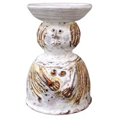 Vase à fleurs décoratif vintage en céramique de Pierre Koppe:: vers les années 1970