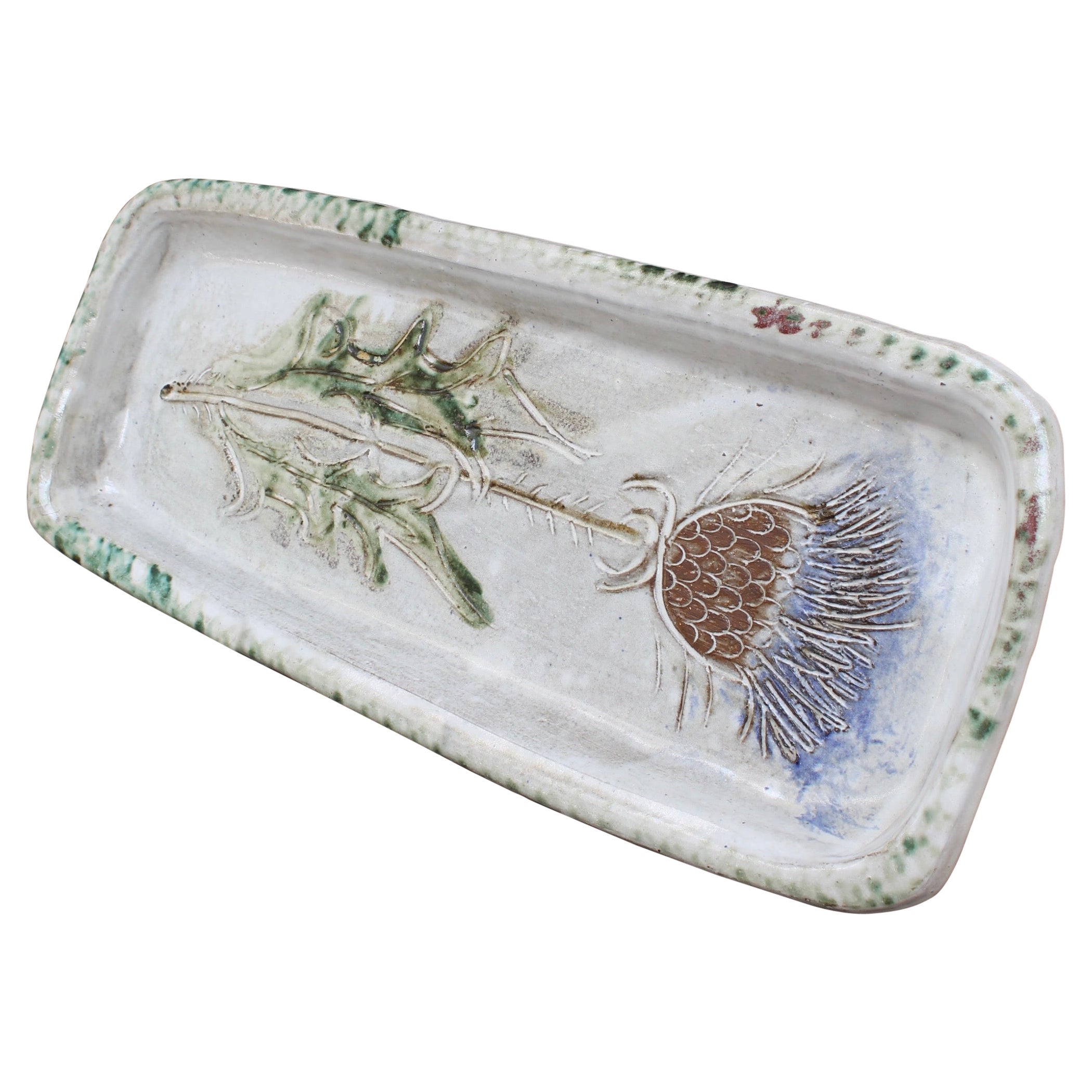 French Decorative Ceramic Tray by Albert Thiry 'circa 1960s' For Sale