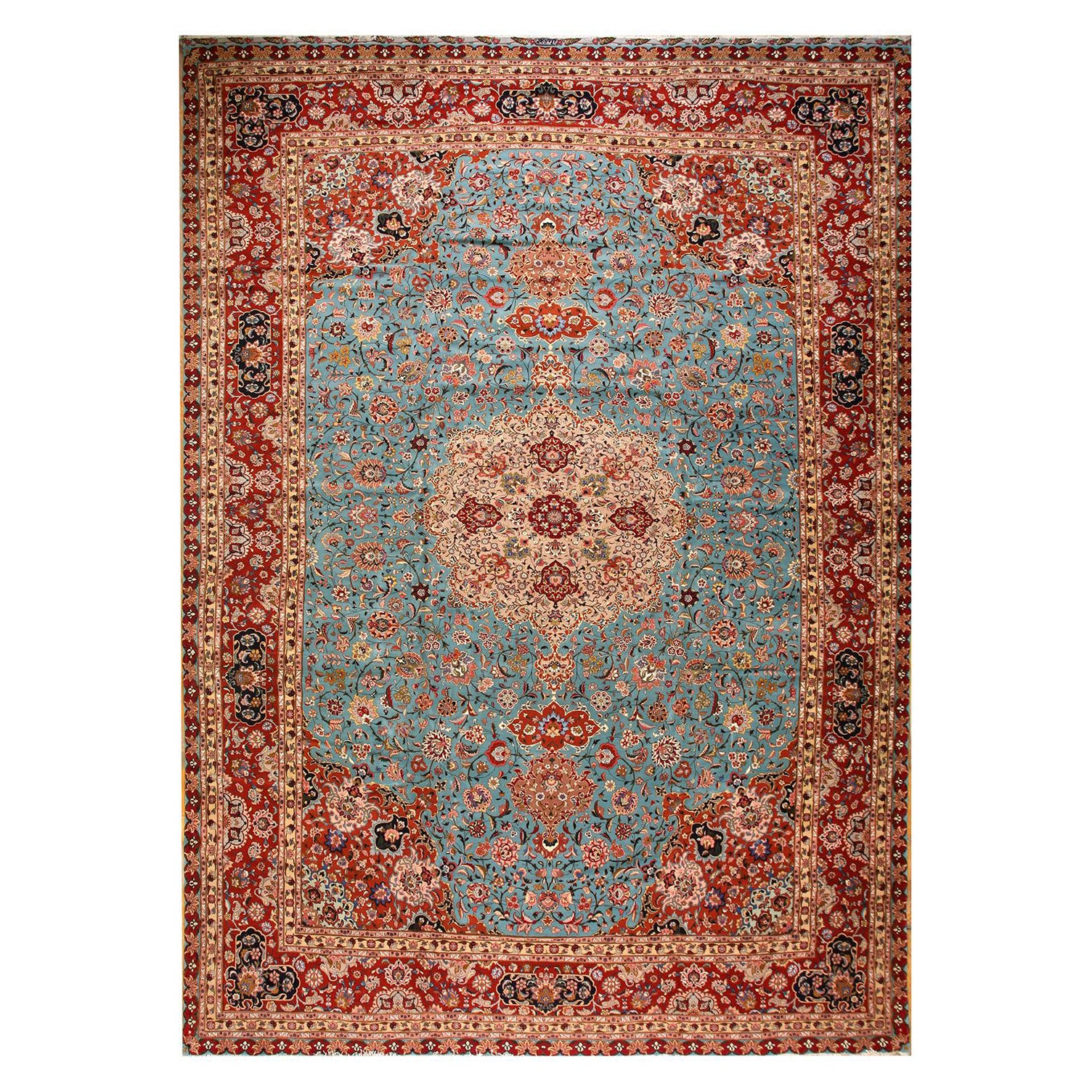 Tapis persan Tabriz du milieu du 20ème siècle ( 12' x 18'2" - 366 x 554 ) en vente