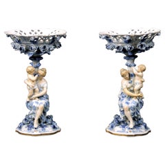 Pair of Early 20th Century Continental Porcelain Compotes