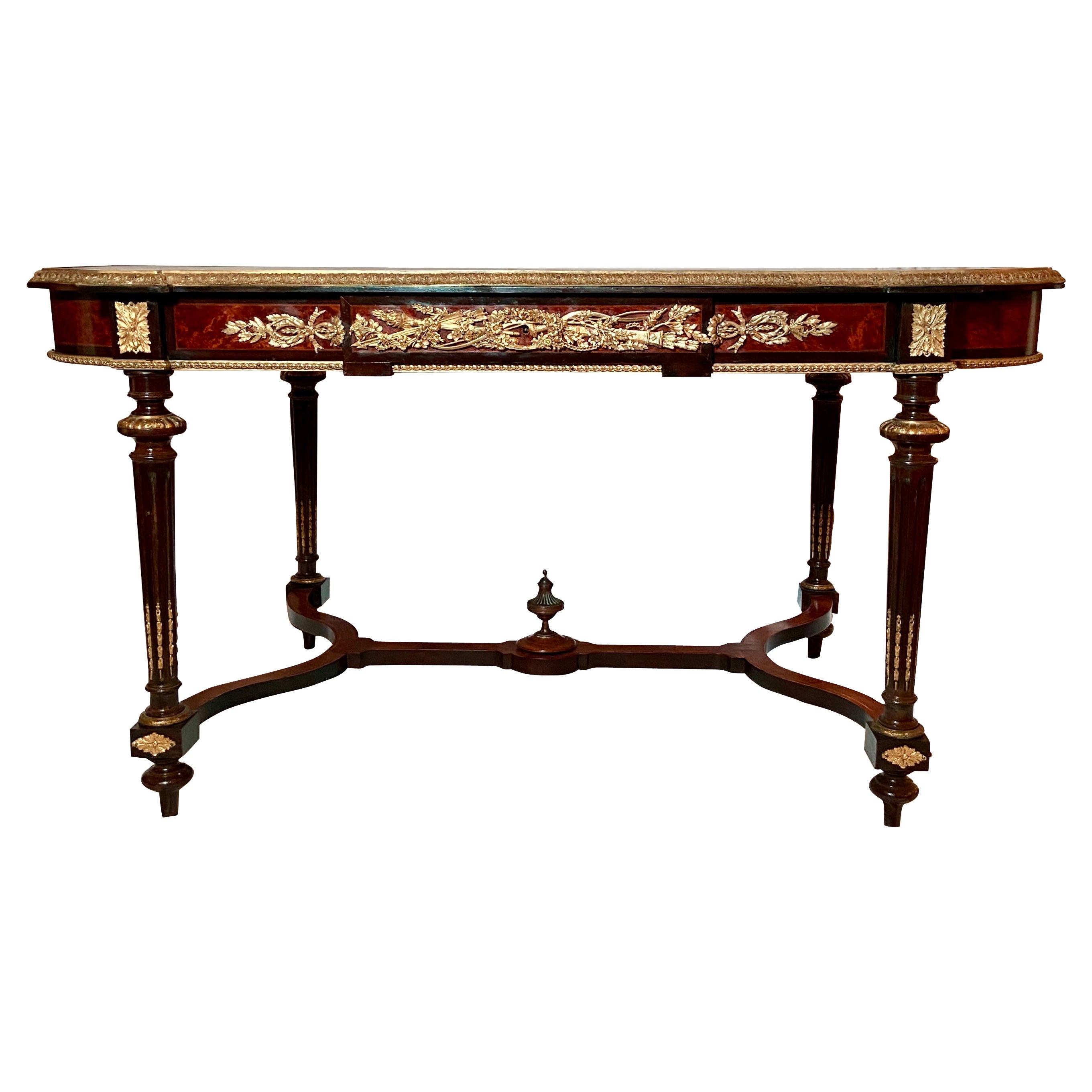 Antique French Marquetry and Gilt Bronze Centre Table For Sale at 1stDibs french marquetry