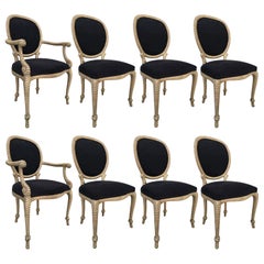 Comini & Modonutti ensemble de 8 chaises italiennes sculptées en corde nouée