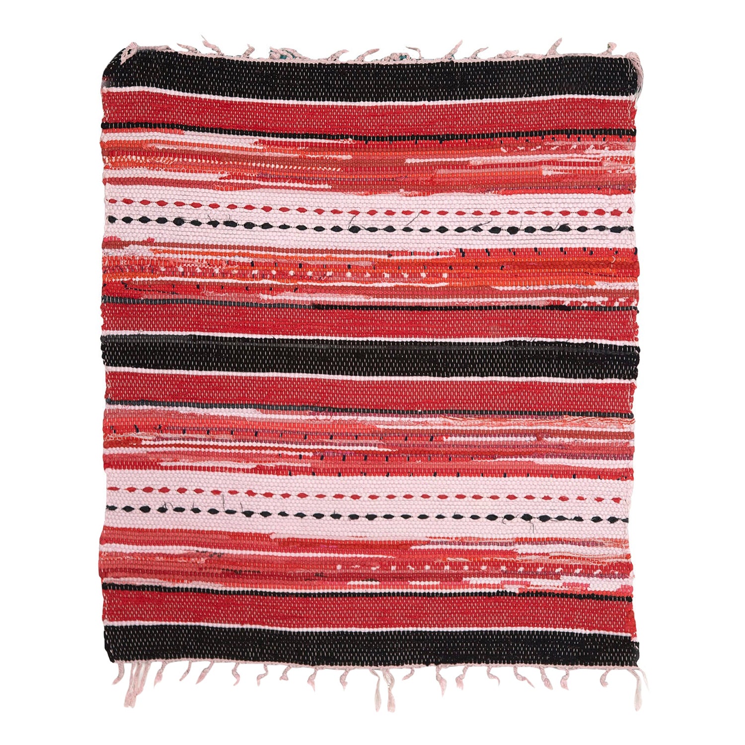Swedish Traditional Handwoven Cotton Rug Rag, Probably from the 1960s
