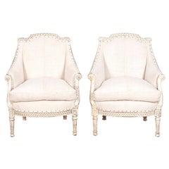 Antique Pair of 19th Century French Fauteuil Armchairs
