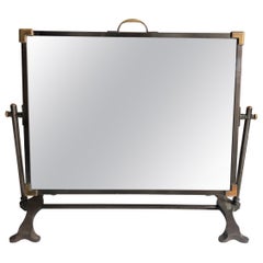 Antique Belle Époque Revolving Iron Bronze Table Mirror