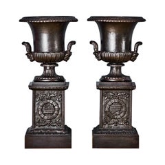 Pair of Early 19th Century Prussian Cast Iron Vases Urns Fer De Berlin