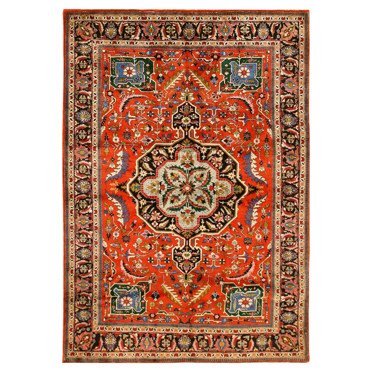 Antique Tabriz, Silk Rug 4' 7" x 6' 10" For Sale at 1stDibs