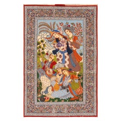 Mid 20th Century Pictorial Persian Isfahan Carpet (3' 8" x 5' 5" - 112 x 166 cm)