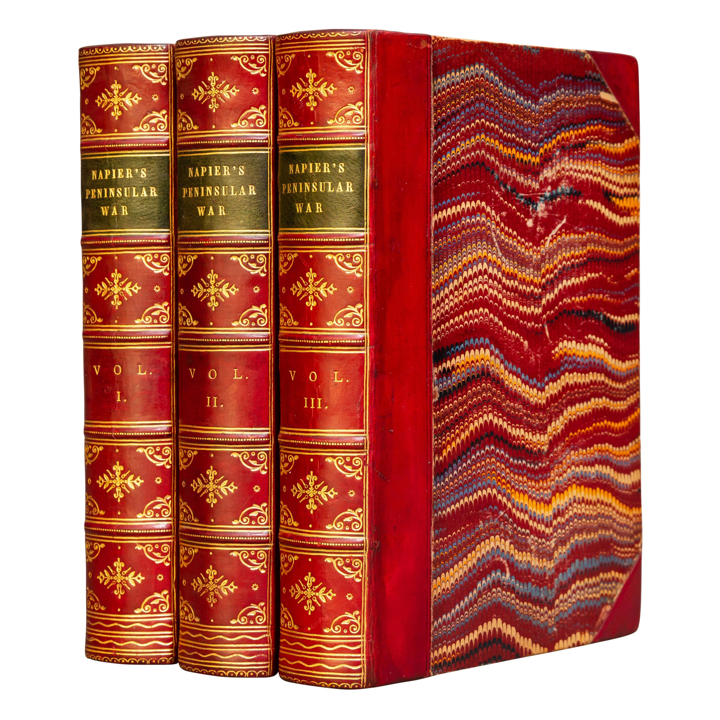 « Book Sets » 3 Volumes. W. F. P. Napier, History of the Peninsular War (Histoire de la guerre péninsulaire) en vente