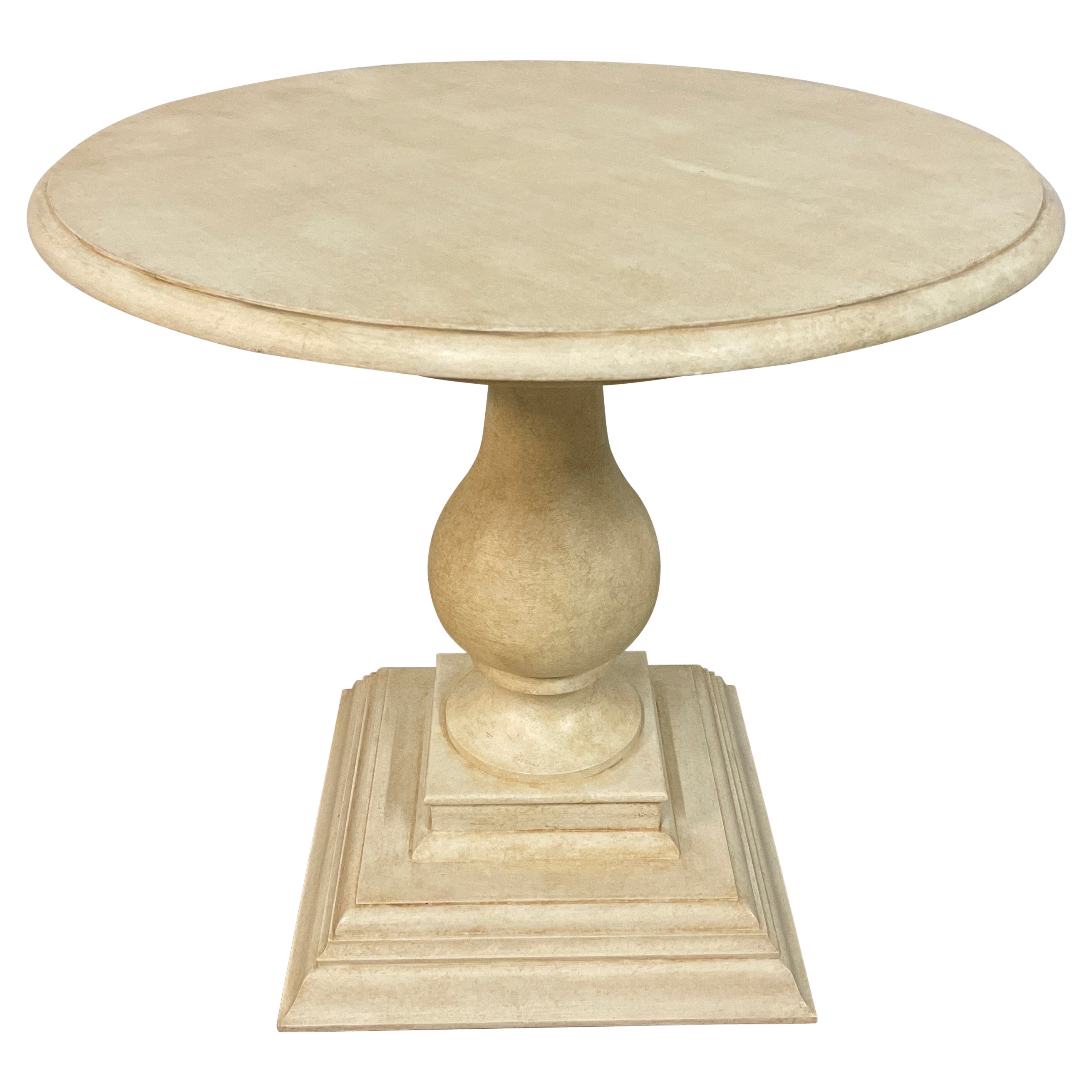 Neoclassical Painted Round Pedestal Table