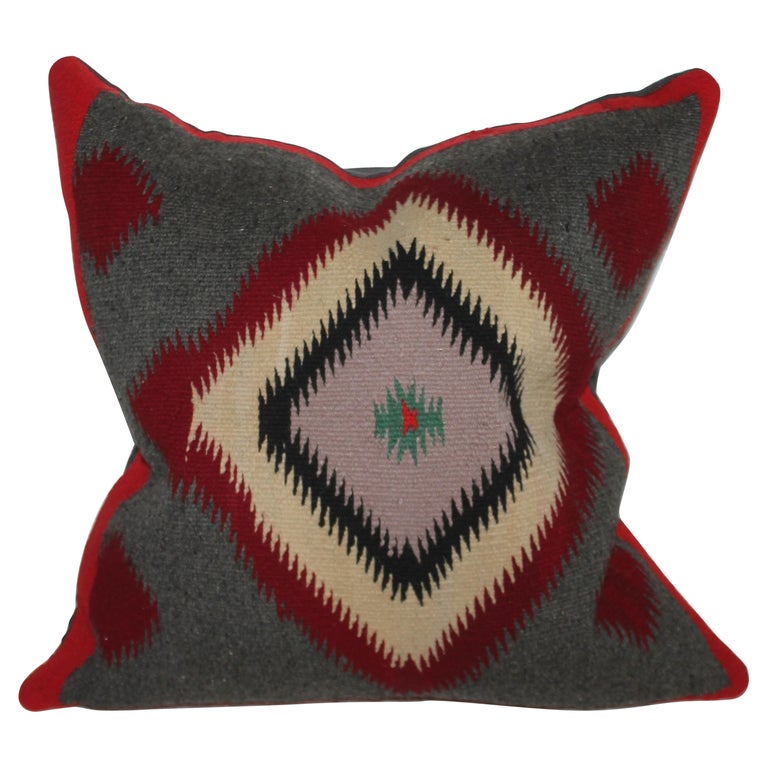 Navajo Indian Weaving Eye Dazzler Pillow For Sale